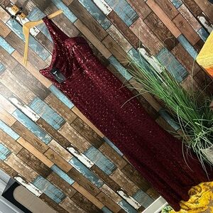 Miss Ord XL Ruby red sequins ball gown
